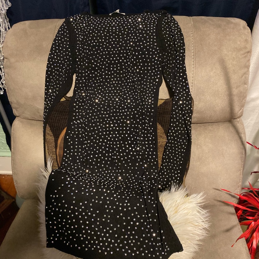 Very sexy little black Stretchy sparkling dress